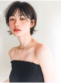 ショートウルフ/地毛風カラー/シースルーバング/ウルフヘア
