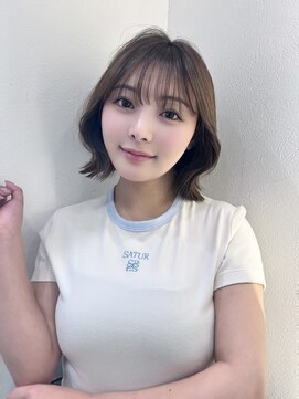 暗髪×韓国風くびれボブ[髪質改善/レイヤーボブ/10代20代30代]