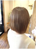 ベージュカラー/髪質改善/透明感/艶髪/ミディアムボブ