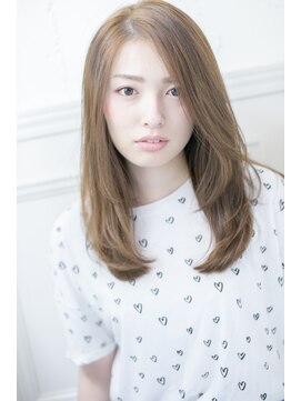 ヘアーアンドファッションシオミエイチ (hair＆fashion shiomi H) [shiomi H]かきあげバング×レイヤーミディ×シアーグレージュ