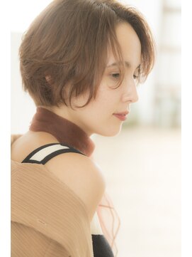 ミエル ヘア 新宿(miel hair) 【miel hair 新宿】アプリコットベージュショート