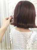 ベリーピンクピンクヘアピンクブラウンボブ大人かわいいロブ4023