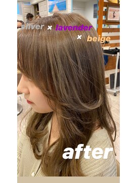 オレンジクラッカー(Orange Cracker) 【リアルサロンワーク】wカラーで作るミルクティカラー♪