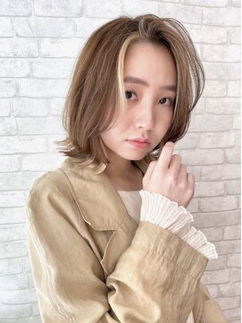 オロ(ORO) 【ORO】かきあげ前髪のポイントハイライトカラー 益子