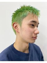 レコ 渋谷(LECO)&nbsp;個性爆発系ライムグリーンなメンズベリーショート