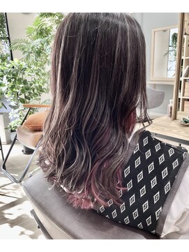 バーベナ(VERBENA) 【VERBENA】グレージュハイライト×インナーラベンダーピンク