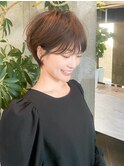 前髪ありショートボブ/大人可愛い/小顔ショート/30代40代50代