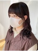 顔まわりカット_グレージュカラーボブウルフ_ba418291