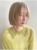 ナチュラルハイトーン×ミニボブ