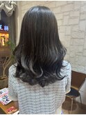 アッシュグレー/透け感カラー