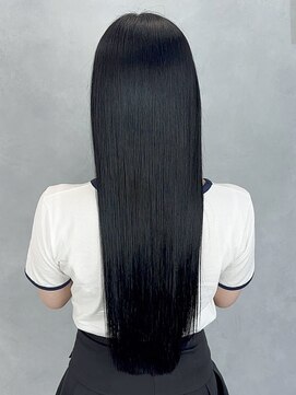 アルバム 渋谷パルコ(ALBUM) ブルーブラック_切りっぱなしボブエアリーロング_ba480501