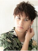 ダークアッシュくせ毛風ニュアンスパーマショートF南越谷