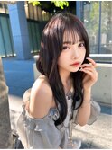 韓国風/透明感カラー/オリーブベージュ/前髪/小顔カット