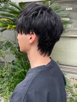 ナカオコアフュール(NAKAO COIFFURE)&nbsp;ツーブロック　ウルフ　無造作ヘア　黒髪ショート　20代30代