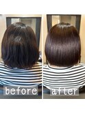 【箕面豊中池田】髪質改善縮毛矯正ビフォーアフター