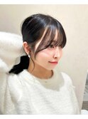 韓国ヘア　2wayバング  レイヤーカット くびれヘア  顔周り/