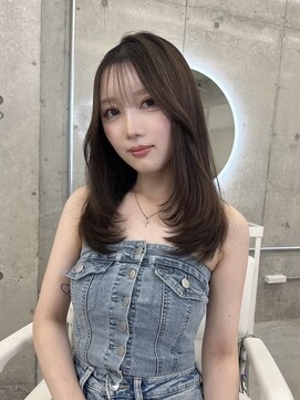 フォンズ(FONS) 透明感グレージュカラー/ロングレイヤー/ワンカール/薄め前髪