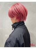 【韓国風】【ペールピンク】×【マッシュショート】