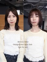 ニーィ バイ カータ(Niii by CARTA) Layer bob × orange color / azu
