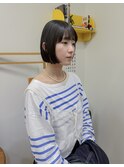コンパクト丸みボブ × シースルーバング