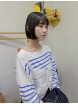 髪と自然&nbsp;コンパクト丸みボブ × シースルーバング