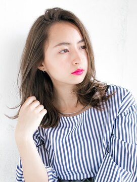 リリアン 表参道(relian) かきあげバング×ナチュラルベージュ