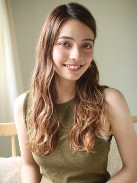 ロンド 表参道店(Lond) 重軽ウェーブでMIXカール×エヌドットカラーでグレージュヘア