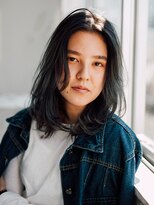 アラワラブルー(arrawarra blue)&nbsp;流し前髪のふわっとセミディ/20代/30代/40代/50代/倉敷駅/白楽町