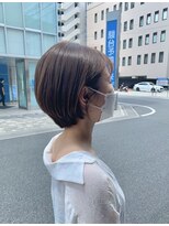 オーガニック アトリエ 大宮(organic+atelier)&nbsp;大人可愛い切りっぱなしひし形レイヤーカットモカベージュ