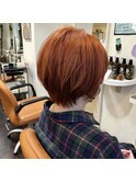 襟足改善ショートで可愛いオレンジベージュ
