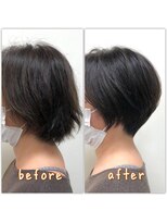 テルミークリニカルデザイン 北千里 30代40代50代似合わせひし形ショートボブ襟足短めショート