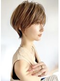 絶壁解消ショートボブ×白髪ぼかしハイライト【ERIKA】