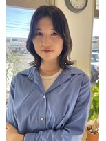 バランス ヘアーアンドアイラッシュ 野田店(balance.)&nbsp;韓国ミディアム&オリーブカラー