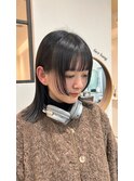 ミディアムレイヤー/顔まわりカット/オージュアカラー