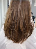 大人可愛い髪質改善カラーミルクティーベージュ毛先パーマ透明感