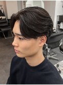 センターパートニュアンスパーマフェザーパーマカルマパーマ30代