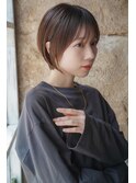 大人可愛い20代30代40代黒髪前下がりショートボブ丸みショート◎