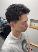 【カール強め】オールバックパーマ