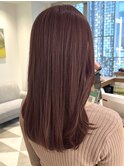 ピンクベージュ透明感カラーピンクラベンダーピンクヘアー銀座