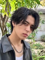 フリーラ 横浜(freera)&nbsp;メンズダークアッシュニュアンスパーマ韓国マッシュウルフカット