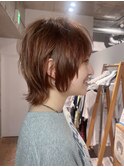 guest hair style コーラルオレンジマレットヘアー