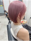 【門前仲町】トレンド　ピンクベージュカラー　ボブ