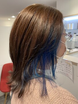 アズールサン 草加西口店(azule-sun) イヤリングカラー,ブルーネイビー,アッシュベージュ【草加】