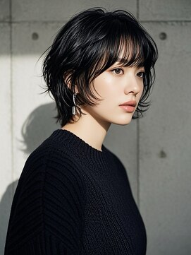 グレージュショート裾カラーベリーショートラベンダーグレージュ