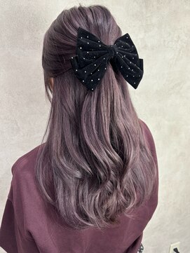 黒髪クラゲヘアーオリーブグレー小顔ココアベージュ