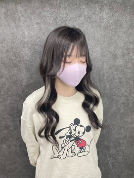 ルフレ 新宿本店2nd(Reflet) (nariki)エクステでシルバーイヤリングカラー