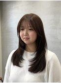 レイヤーカット/暗髪/透明感カラー/夙川