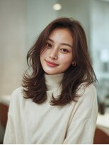 ラファンジュ ヘアー(Rohange hair)&nbsp;ダークアッシュブラウン/韓国巻き/レイヤーカット/くびれヘア