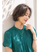 アッシュ 学芸大学店(Ash)&nbsp;ショートボブ/大人女性/アッシュブラウン/白髪ぼかしハイライト