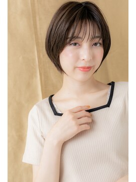 カバーヘア ブリス 上尾西口店(COVER HAIR bliss) シースルー前髪黒髪小顔前下がりショートZ上尾20代30代40代